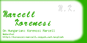 marcell korencsi business card